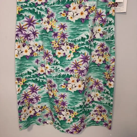 Hilo Hattie Hawaiian Dress Womens 8 Green Purple Floral Sundress Tropical NWT - Picture 3 of 14